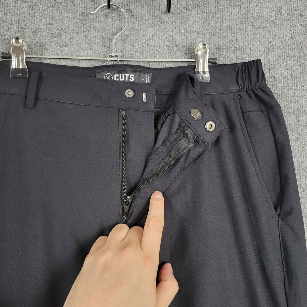 CUTS Clothing MB10057L Black AO Slim Fit Joggers Pants Travel Commute SIZE LARGE - Picture 3 of 12